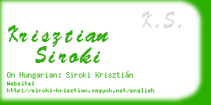 krisztian siroki business card