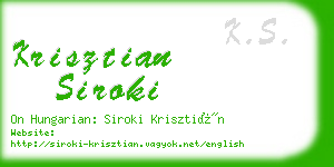 krisztian siroki business card